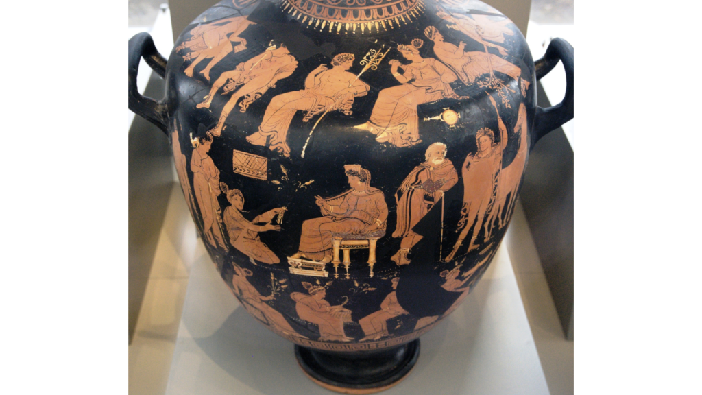 Apulian Red-Figure Hydria (c. 340 BC)
Public Domain
Image by Varrese Painter / Photo by Bibi Saint-Pol (Wikimedia Commons, File: curid=3839424)