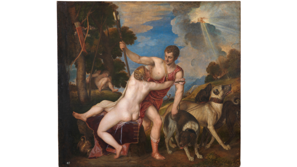 Titian (Tiziano Vecellio), Venus and Adonis (1554), Museo del Prado, Public Domain, Wikimedia Commons