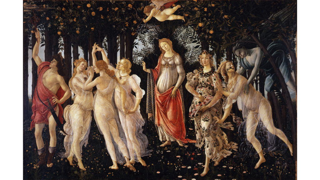 サンドロ・ボッティチェッリ《プリマヴェーラ(春)》
— Public Domain(Wikimedia Commons, curid=7963136)
— 所蔵:Uffizi(ウフィツィ美術館)
