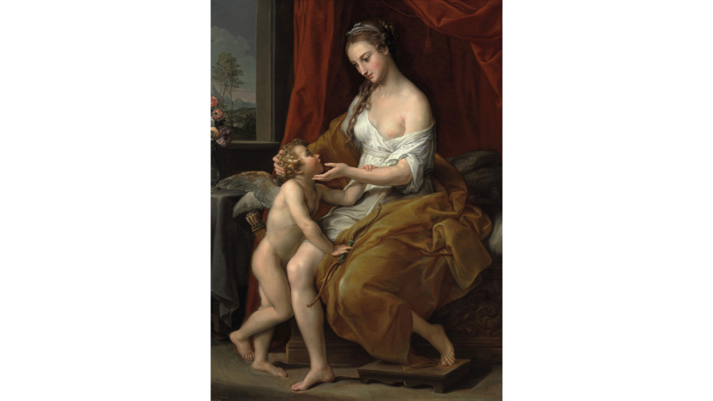 Pompeo Batoni, Venus and Cupid (18th century), public domain, via Wikimedia Commons.