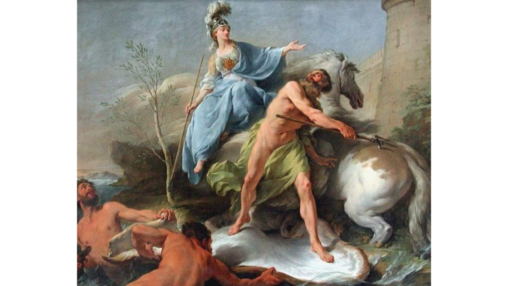 Noël Hallé, Athena and Poseidon Contest (1748), Public Domain, Wikimedia Commons