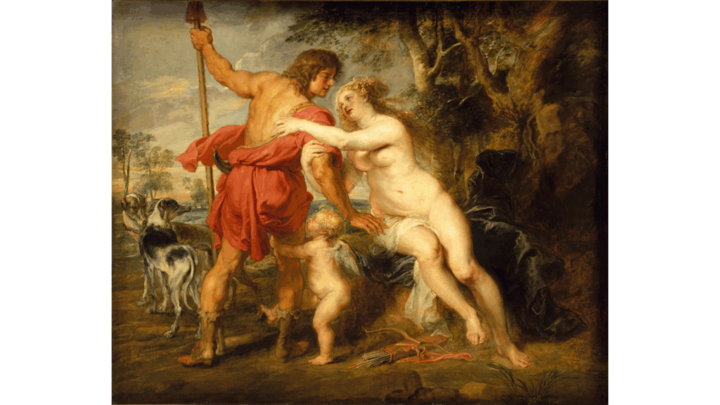 ピーテル・パウル・ルーベンスの1635年の絵画『ヴィーナスとアドニス』メトロポリタン美術館所蔵