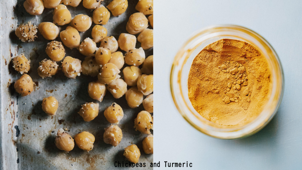 木曜日の供物として用いられるひよこ豆と黄金色のターメリック