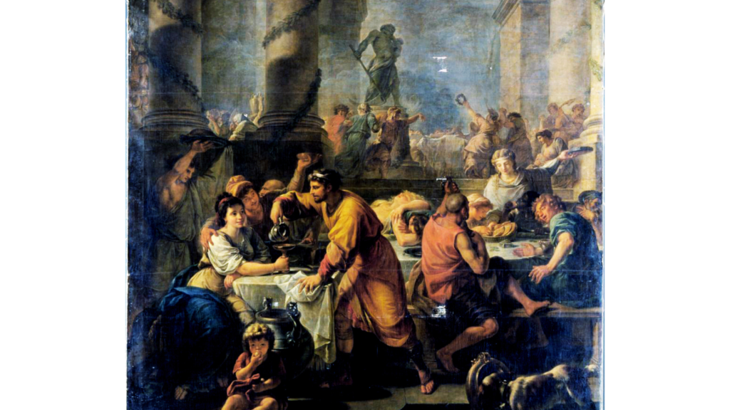 古代ローマのサトゥルナリア祭、冬至の祝祭、常緑樹の装飾