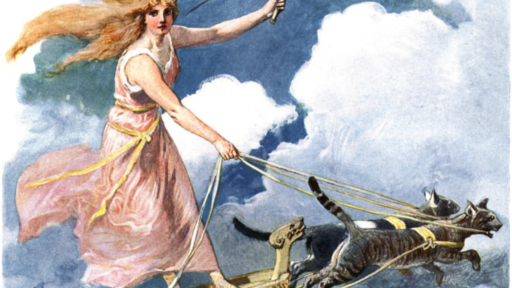 猫 – フレイヤの戦車を引く神聖な動物"